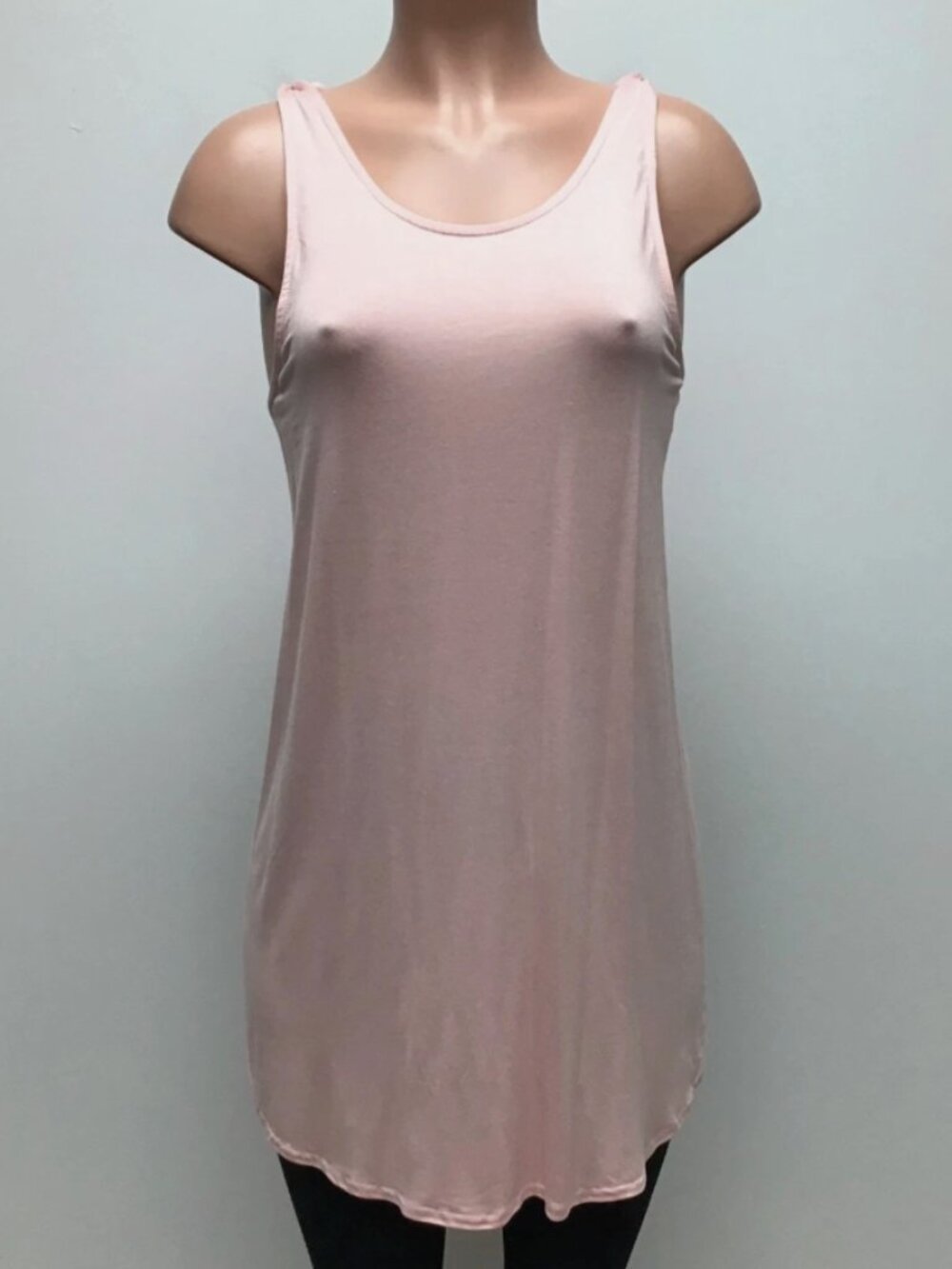 FP Beach Tie-Shoulder Tank Grey USA Crossover Back Coverup Medium NWOT